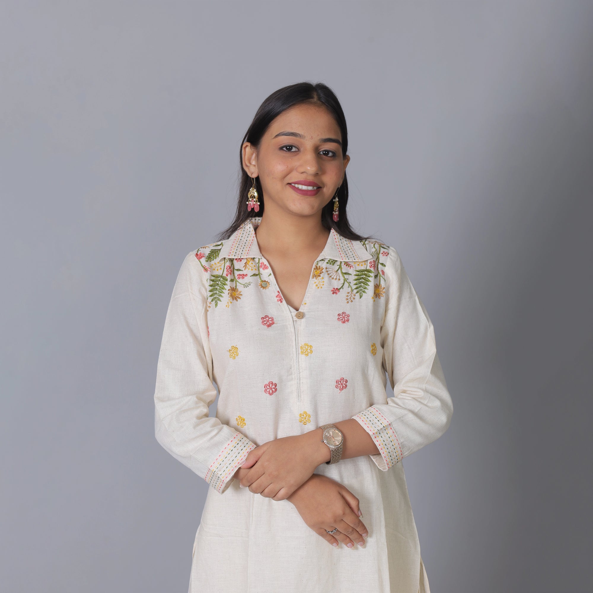 Khadi Cotton Embroidered Co-Ord Set