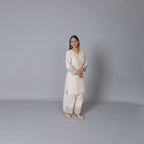 Elegant Off-White Khadi Embroidered Co-Ord Set
