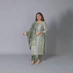 Chanderi Silk Batik Print Suit