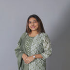 Chanderi Silk Batik Print Suit