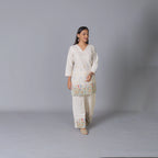 Floral Embroidered Pure Khadi Cotton Co-Ord Set
