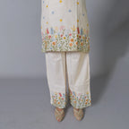 Floral Embroidered Pure Khadi Cotton Co-Ord Set