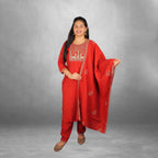 Elegant Red  Simar Silk  Kurta Set