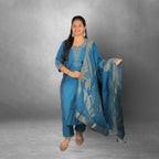 Elegant  Floral Printed Cotton Kurta Set